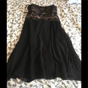 Black lace and gold formal dress